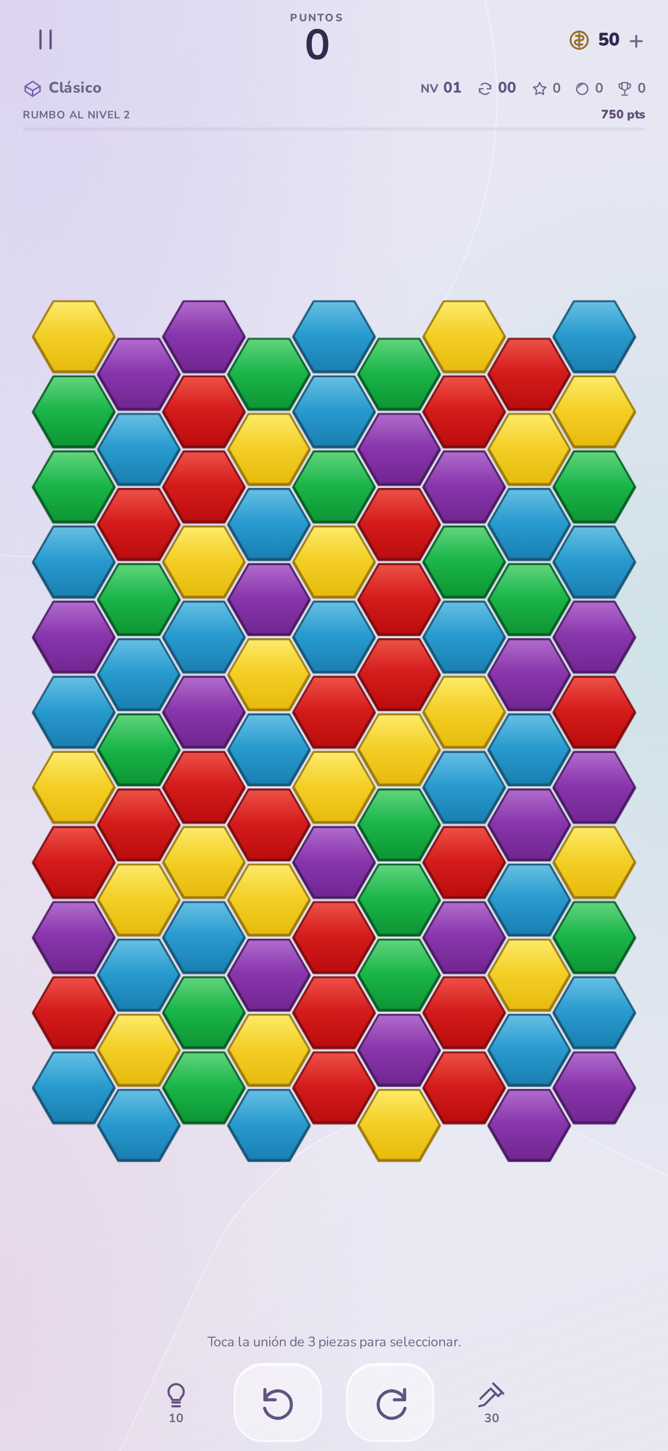 Tablero colorido de Hex-A-Gon